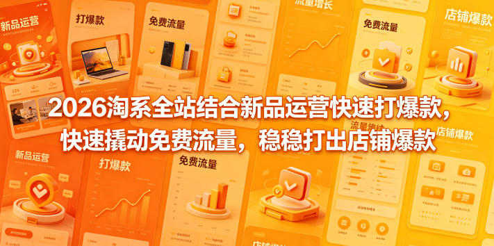 2026淘系全站结合新品运营快速打爆款，快速撬动免费流量，稳稳打出店铺爆款（更新5月12日）-小二项目网