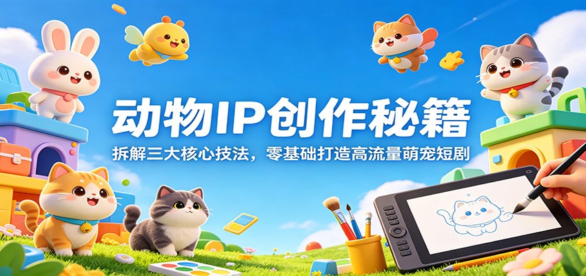 动物IP创作秘籍：拆解三大核心技法，零基础打造高流量萌宠短剧-小二项目网