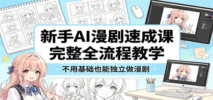 新手AI漫剧速成课：完整全流程教学，不用基础也能独立做漫剧-小二项目网