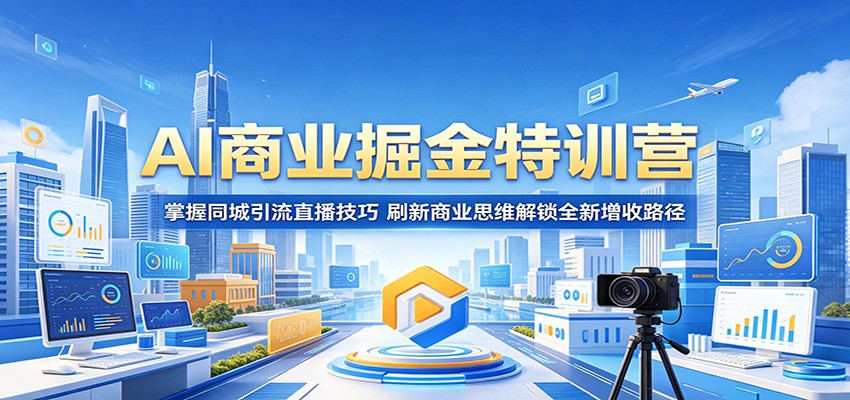 AI商业掘金特训营：掌握同城引流直播技巧，刷新商业思维解锁全新增收路径-小二项目网