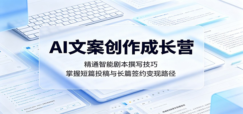 AI文案创作成长营：精通智能剧本撰写技巧，掌握短篇投稿与长篇签约变现路径-小二项目网