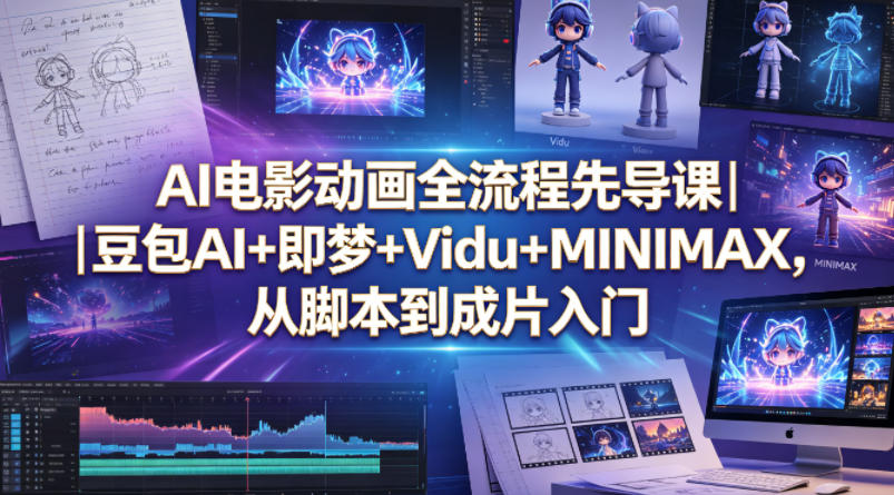 AI电影动画全流程先导课｜豆包AI+即梦+Vidu+MINIMAX，从脚本到成片入门-小二项目网