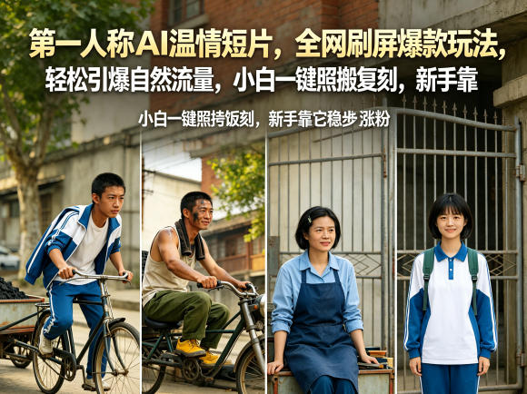 第一人称AI温情短片，全网刷屏爆款玩法，轻松引爆自然流量，小白一键照搬复刻，新手靠它稳步涨粉-小二项目网