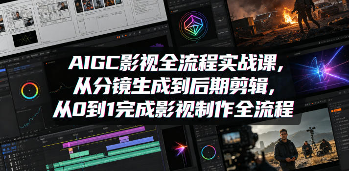 AIGC影视全流程实战课，从分镜生成到后期剪辑，从0到1完成影视制作全流程-小二项目网