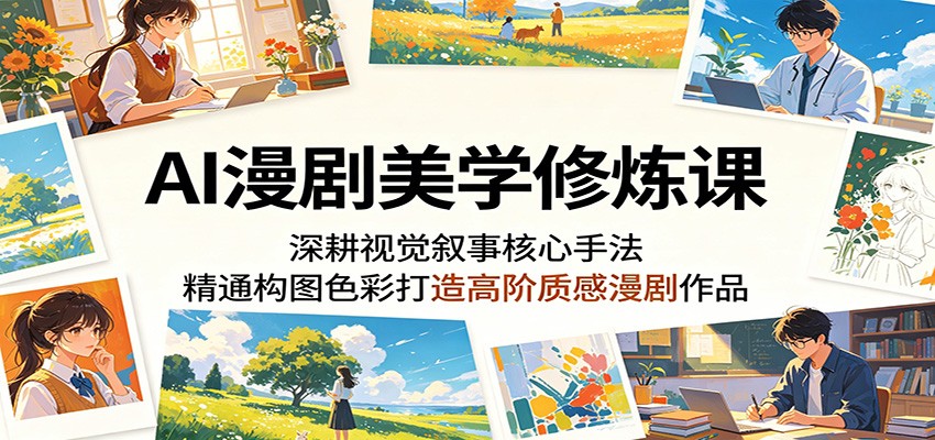AI漫剧美学修炼课：深耕视觉叙事核心手法，精通构图色彩打造高阶质感漫剧作品-小二项目网