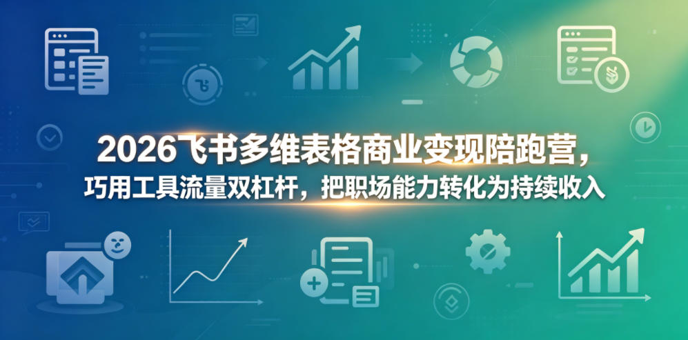 2026飞书多维表格商业变现陪跑营，巧用工具流量双杠杆，把职场能力转化为持续收入-小二项目网