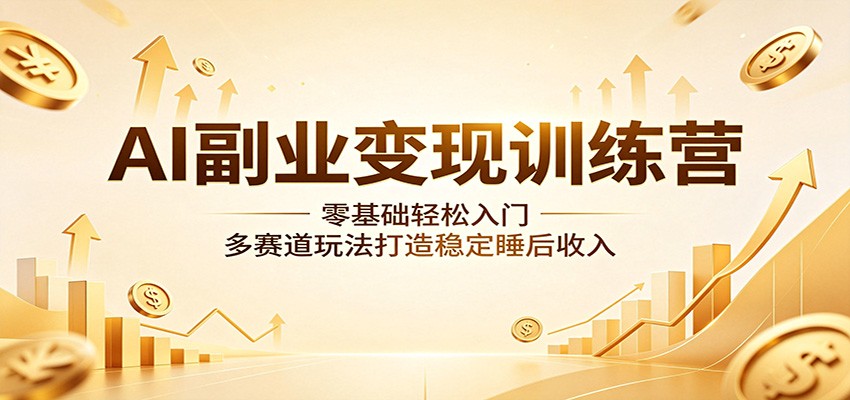 AI副业变现训练营：零基础轻松入门，多赛道玩法打造稳定睡后收入-小二项目网