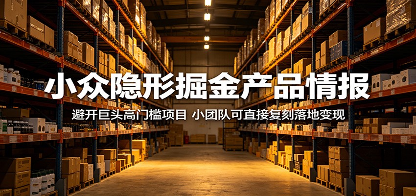 小众隐形掘金产品情报：避开巨头高门槛项目，小团队可直接复刻落地变现-小二项目网