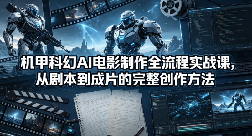 机甲科幻AI电影制作全流程实战课，从剧本到成片的完整创作方法-小二项目网