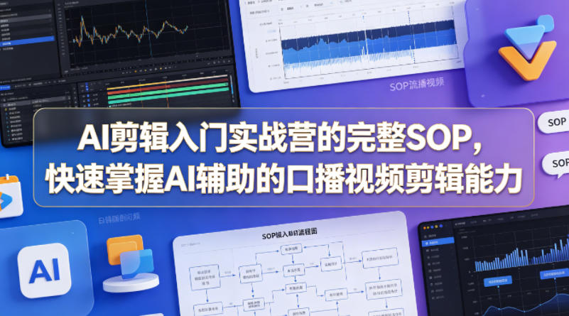AI剪辑入门实战营的完整SOP，快速掌握AI辅助的口播视频剪辑能力-小二项目网