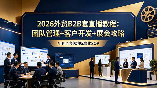 （18994期）2026外贸B2B套直播教程：团队管理+客户开发+展会攻略，配套全套落地标准化SOP-小二项目网