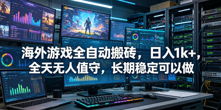 海外游戏全自动搬砖项目，日入1k+，全天无人值守，长期稳定可以做【揭秘】-小二项目网