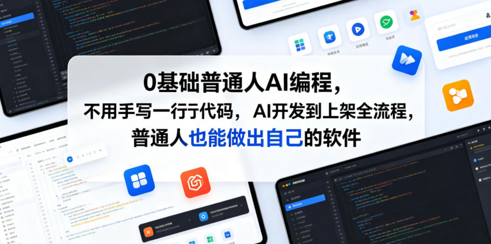 0基础普通人AI编程，不用手写一行代码，AI开发到上架全流程，普通人也能做出自己的软件-小二项目网