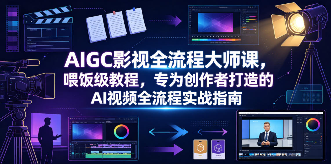 AIGC影视全流程大师课，喂饭级教程，专为创作者打造的AI视频全流程实战指南-小二项目网