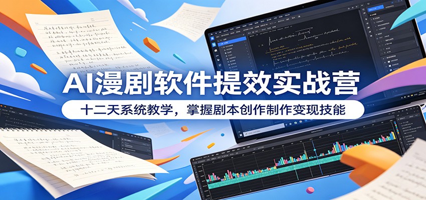 AI漫剧软件提效实战营：十二天系统教学，掌握剧本创作制作变现技能-小二项目网