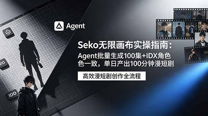 （19006期）Seko无限画布实操指南：Agent批量生成100集+IDX角色一致，单日产出100分钟漫短剧-小二项目网