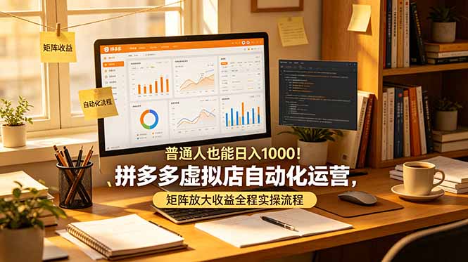 （19022期）普通人也能日入 1000！拼多多虚拟店自动化运营，矩阵放大收益全程实操流程-小二项目网