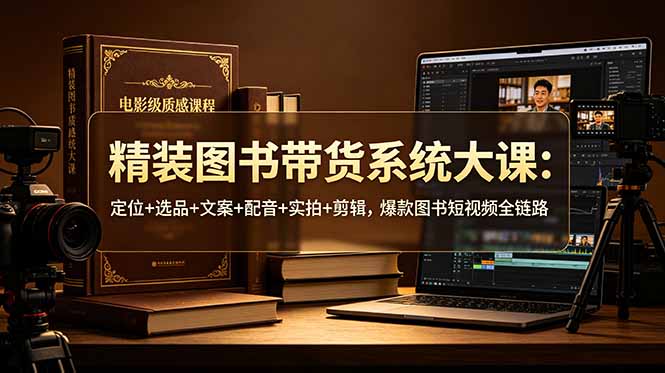 （19007期）精装图书带货系统大课：定位+选品+文案+配音+实拍+剪辑，爆款图书短视频全链路-小二项目网