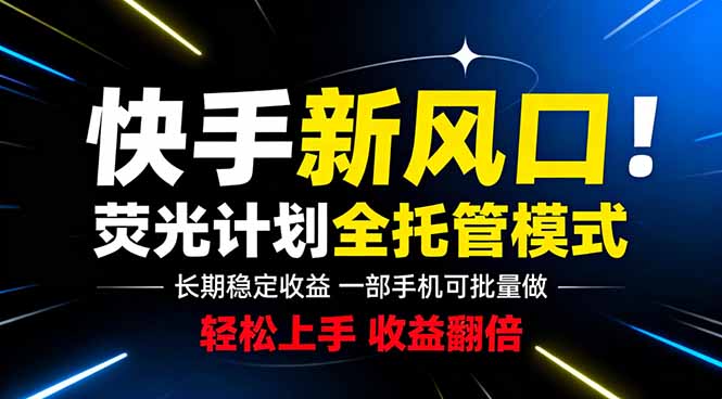 （18814期）快手新风口来了！一部手机即可操作，很多人已经开始批量放大收益-小二项目网