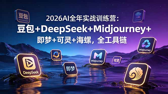 （19038期）2026AI全年实战训练营：豆包+DeepSeek+Midjourney+即梦+可灵+海螺，全工具链-小二项目网