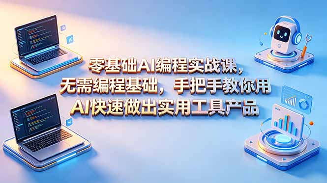 （18785期）零基础AI编程实战课-更新，无需编程基础，手把手教你用AI快速做出实用工具产品-小二项目网