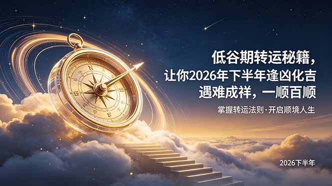 （19024期）付费文章：低谷期转运秘籍，让你2026年下半年逢凶化吉，遇难成祥，一顺百顺。-小二项目网