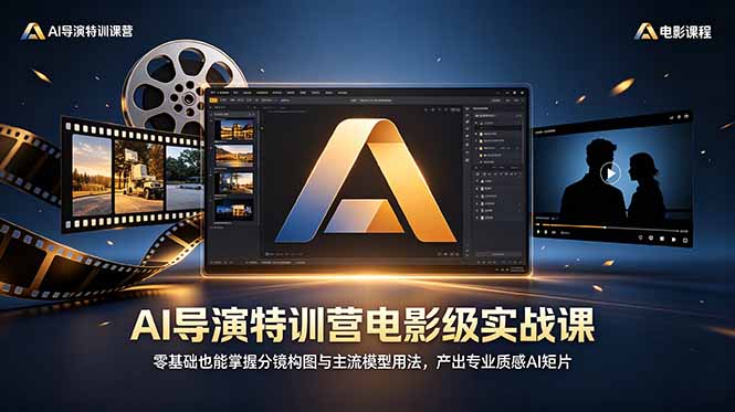 （18801期）AI导演特训营电影级实战课，零基础也能掌握分镜构图与主流模型用法，产出专业质感AI短片-小二项目网