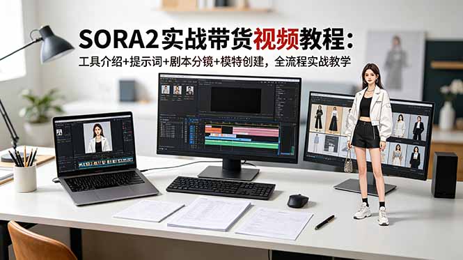 （18718期）SORA2实战带货视频教程：工具介绍+提示词+剧本分镜+模特创建，全流程实战教学-小二项目网