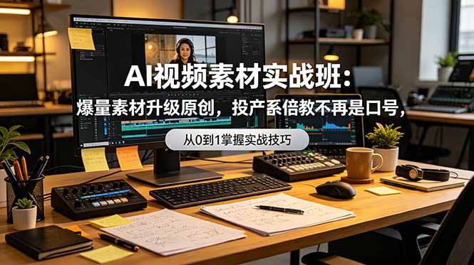 （19085期）AI视频素材实战班：爆量素材升级原创，投产翻倍不再是口号，0-1系统教学实战落地-小二项目网