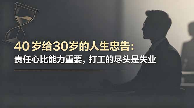 （18769期）付费文章：40岁给30岁的人生忠告：责任心比能力重要，打工的尽头是失业-小二项目网