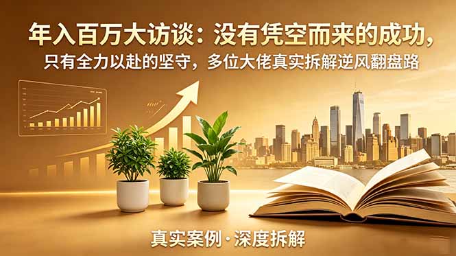 （18891期）年入百万大访谈-更新：没有凭空而来的成功，只有全力以赴的坚守，多位大佬真实拆解逆风翻盘路-小二项目网