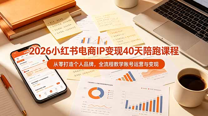 （19103期）2026小红书电商IP变现40天陪跑课程-11期，从零打造个人品牌，全流程教学账号运营与变现-小二项目网