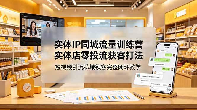 （18999期）实体IP同城流量训练营：实体店零投流获客打法，短视频引流私域锁客完整闭环教学-小二项目网