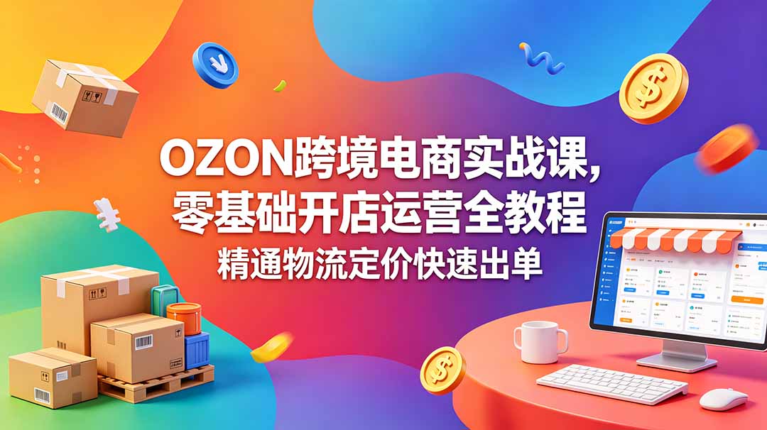 （18746期）OZON 跨境电商实战课，零基础开店运营全教程，精通物流定价快速出单-小二项目网