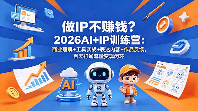 （18839期）做IP不赚钱？2026AI+IP训练营：商业理解+工具实战+表达内容+作品反馈，百天打通流量变现闭环-小二项目网