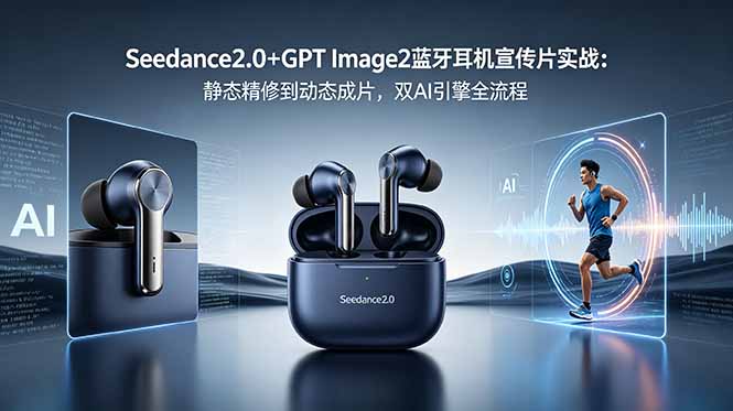 （18730期）Seedance2.0+GPT Image2蓝牙耳机宣传片实战：静态精修到动态成片，双AI引擎全流程-小二项目网