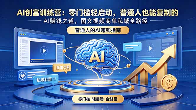 （18911期）AI创富训练营：零门槛轻启动，普通人也能复制的AI赚钱之道，图文视频商单私域全路径-小二项目网