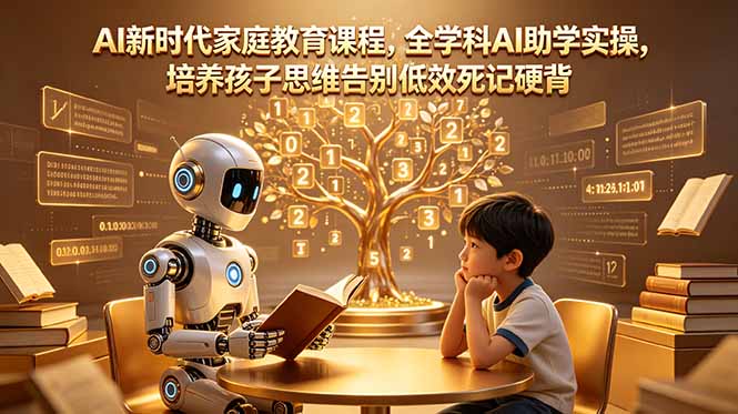 （18745期）AI新时代家庭教育课程，全学科AI助学实操，培养孩子思维告别低效死记硬背-小二项目网