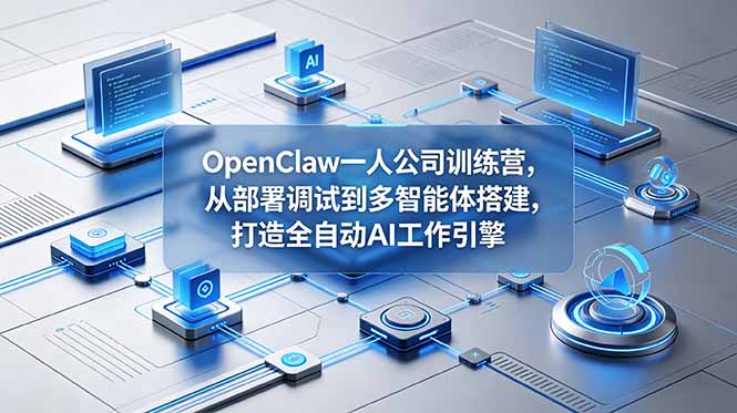 （18789期）OpenClaw 一人公司训练营，从部署调试到多智能体搭建，打造全自动 AI 工作引擎-小二项目网