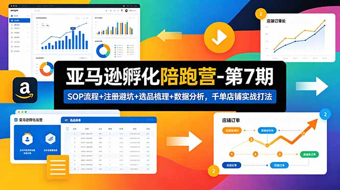 （18752期）亚马逊孵化陪跑营-第7期：SOP流程+注册避坑+选品梳理+数据分析，千单店铺实战打法-小二项目网
