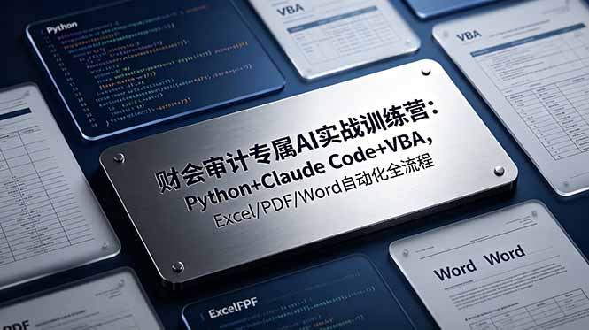 （19028期）财会审计专属 AI实战训练营：Python+Claude Code+VBA，Excel/PDF/Word自动化全流程-小二项目网