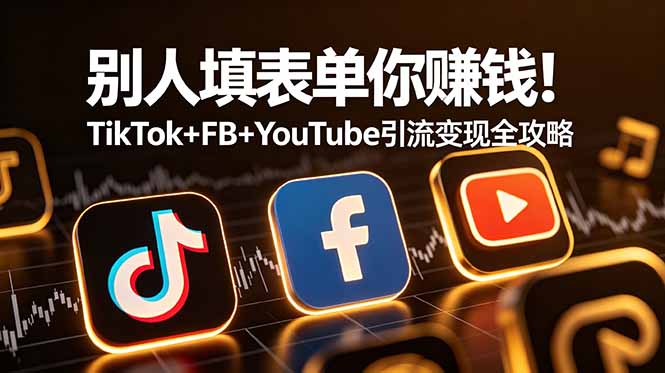 （19018期）别人填表单你赚钱！TikTok+FB+YouTube 引流变现全攻略【原创双语字幕】-小二项目网