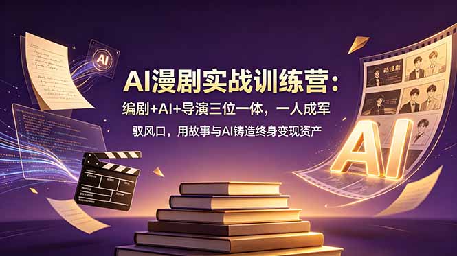 （19032期）AI漫剧实战训练营：编剧+AI+导演三位一体，一人成军 驭风口，用故事与AI铸造终身变现资产-小二项目网