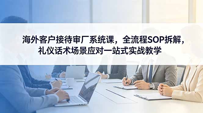 （18772期）海外客户接待审厂系统课，全流程SOP拆解，礼仪话术场景应对一站式实战教学-小二项目网