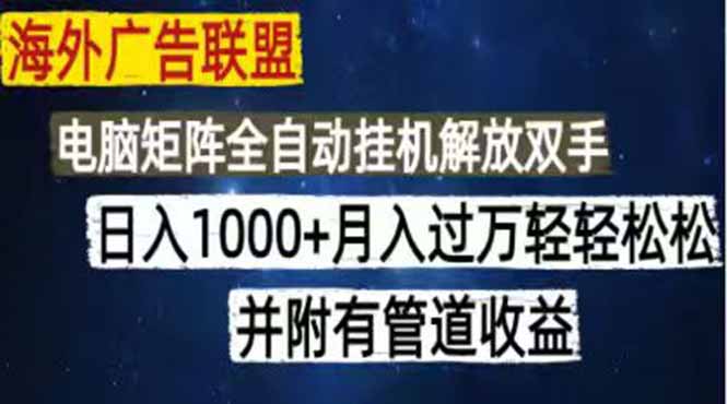（18989期）海外广告联盟每天几分钟日入1000+无脑操作，可矩阵并附有管道收益-小二项目网