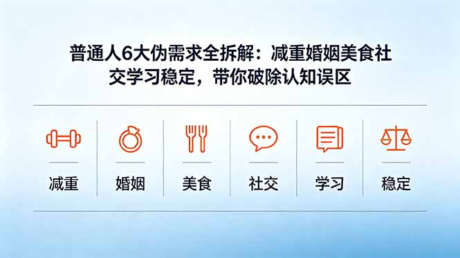 （18724期）付费文章：普通人6大伪需求全拆解：减重婚姻美食社交学习稳定，带你破除认知误区-小二项目网