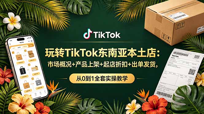 （19045期）玩转TikTok东南亚本土店：市场概况+产品上架+起店折扣+出单发货，从0到1全套实操教学-小二项目网