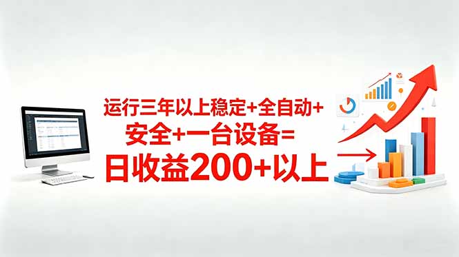 （18773期）三年以上稳定+全自动+安全+一台设备=日收益200+-小二项目网