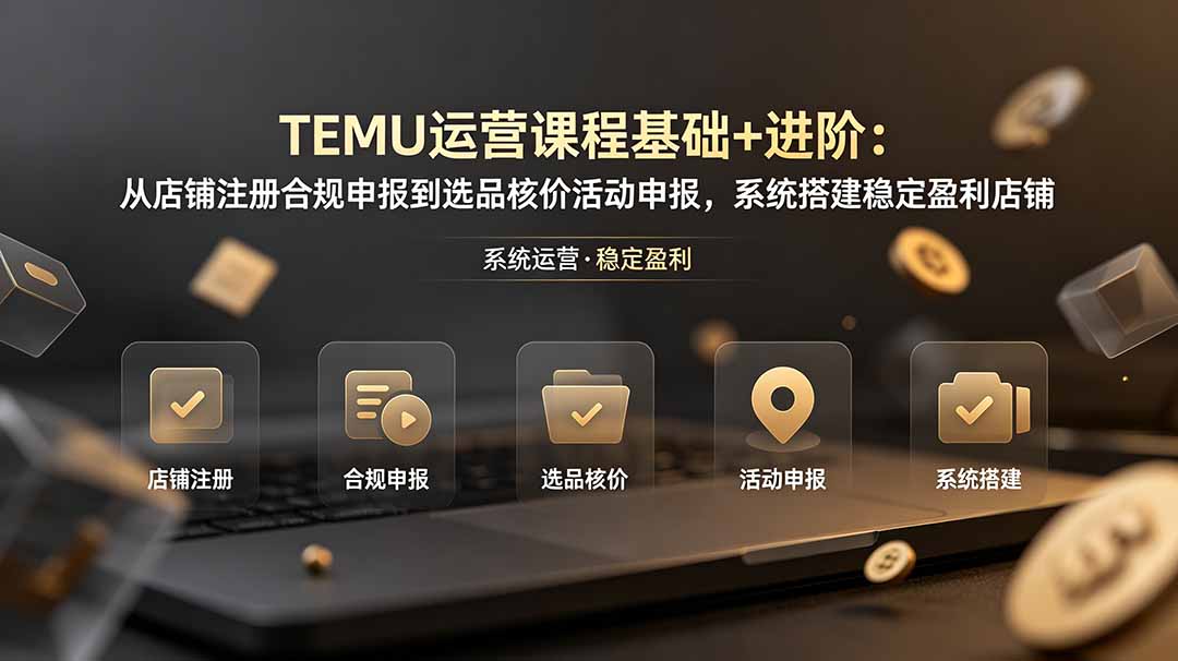 （19081期）TEMU运营课程（基础+进阶）：从店铺注册合规申报到选品核价活动申报，系统搭建稳定盈利店铺-小二项目网