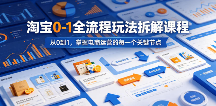 淘宝0-1全流程玩法拆解课程，从0到1，掌握电商运营的每一个关键节点-小二项目网